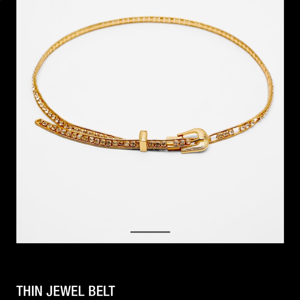 Zara crystals jewel blinged & gold belt - Picture 4 of 8
